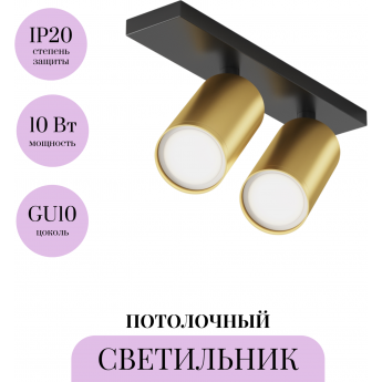 Потолочный светильник MAYTONI FOCUS S C051CL-U-02BMG Потолочный светильник MAYTONI FOCUS S C051CL-U-02BMG