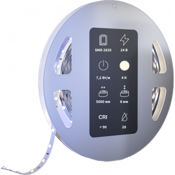 Светодиодная лента MAYTONI 24В 2835 7,2Вт/м 4000К 5м IP 20 201025