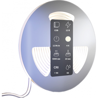 Светодиодная лента MAYTONI 24В COB 12Вт/м 4000К 5м IP 65 201079 Светодиодная лента MAYTONI 24В COB 12Вт/м 4000К 5м IP 65 201079