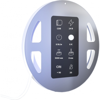 Светодиодная лента MAYTONI 24В COB 8Вт/м 6000К 5м IP 20 201073 Светодиодная лента MAYTONI 24В COB 8Вт/м 6000К 5м IP 20 201073